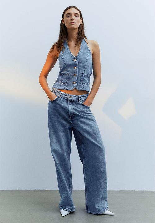H&M - Halterneck denim top - light denim blue