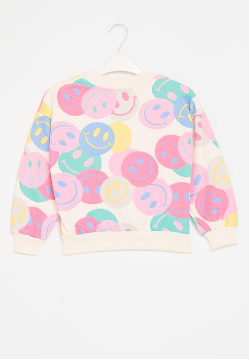 Pop Candy - Smiley print sweat top - multi