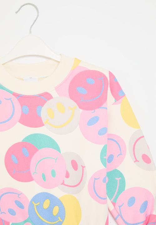 Pop Candy - Smiley print sweat top - multi
