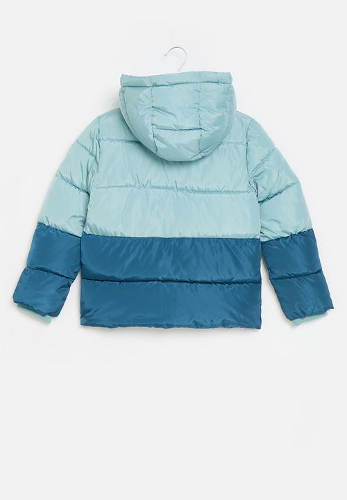 GUESS - Hooded long sleeve padded jacket - mixed blue eve