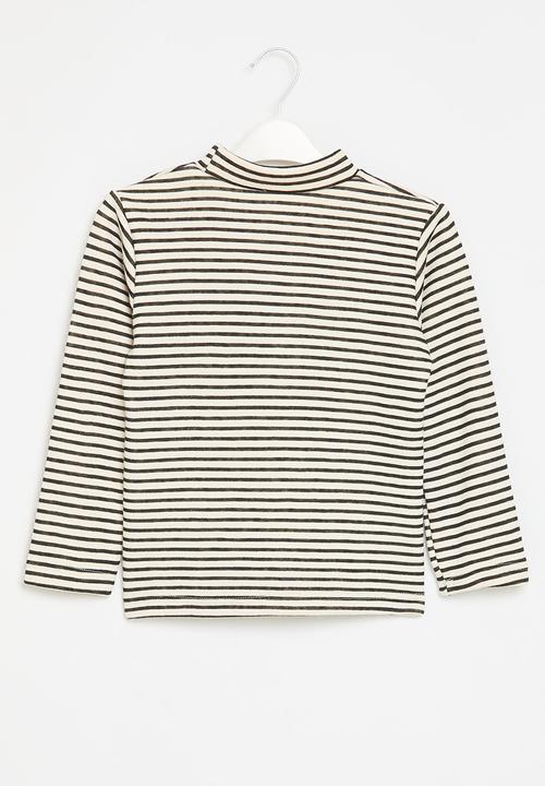 Pop Candy - Striped poloneck - black & white