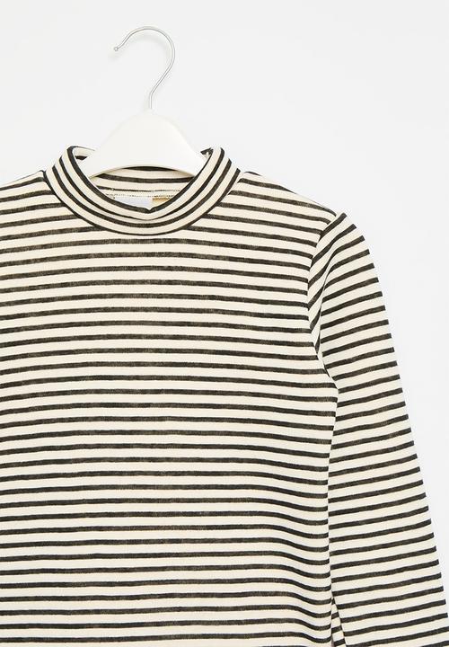 Pop Candy - Striped poloneck - black & white