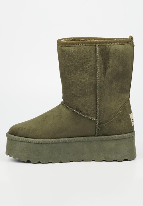 Miss Black - Bae 2 slip-on boot - olive