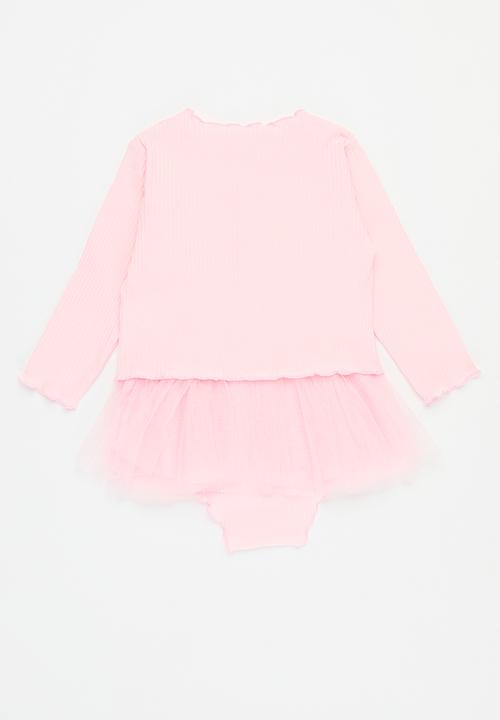 Pop Candy - Rib & mesh dress - pink