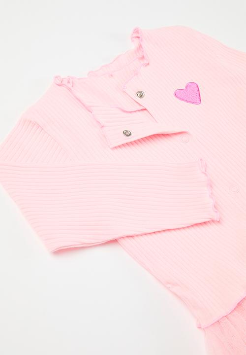 Pop Candy - Rib & mesh dress - pink