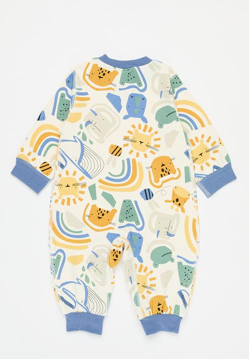 Pop Candy - Printed romper - blue & white