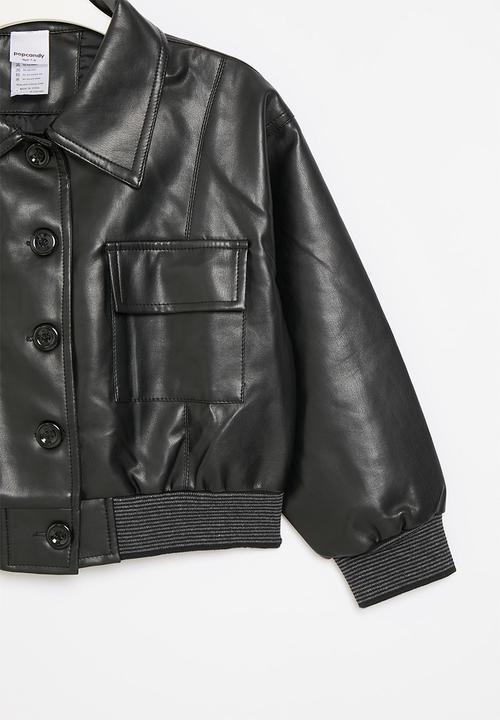 Pop Candy - Faux leather jacket - black