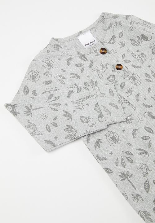 Pop Candy - Printed top & pants set - grey