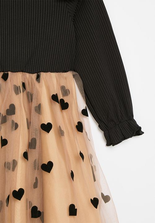 Pop Candy - Frilled sleeve occasion dress - black