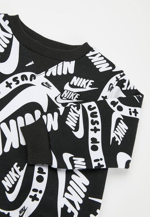 Nike - Nike all-over print futura crewneck and joggers set - black