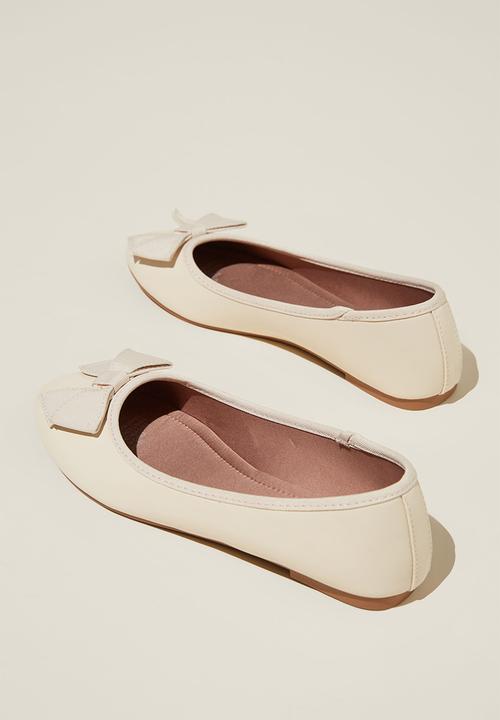 Cotton On - Emma bow ballerina - ivory/grosgrain