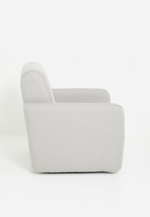Sixth Floor - Quinn swivel & Footstool - Grey