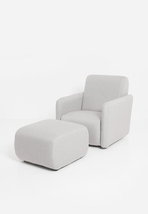 Sixth Floor - Quinn swivel & Footstool - Grey