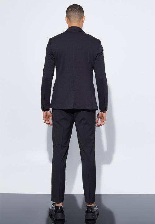 boohooMAN - Skinny cropped suit trousers - black