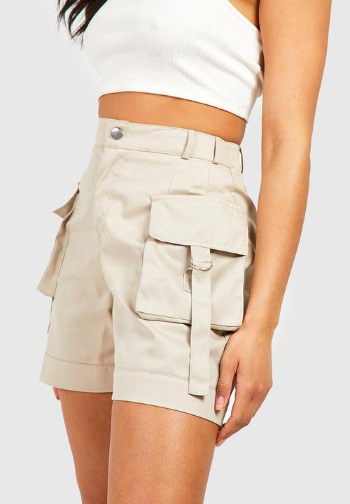 boohoo - Cargo shorts - stone
