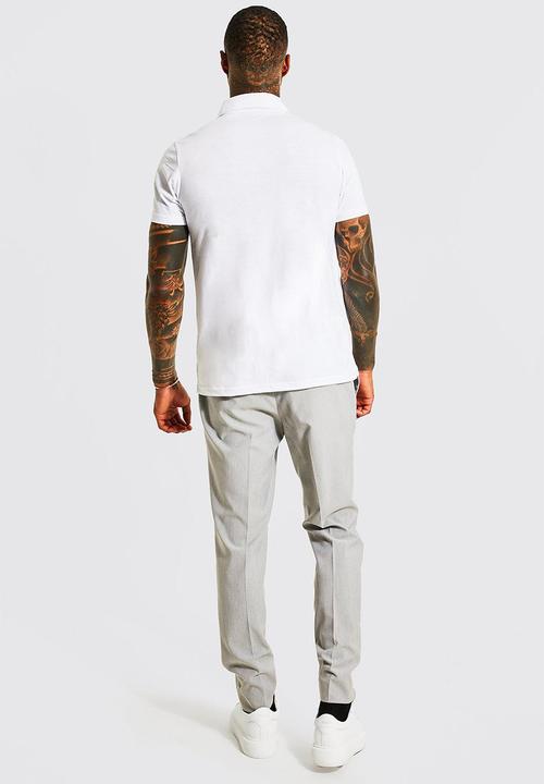 boohooMAN - Short sleeve jersey shirt - white