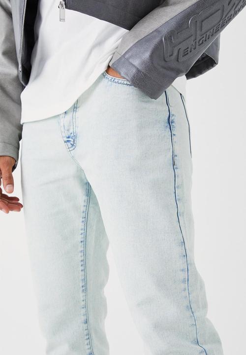 boohooMAN - Straight rigid jean - ice blue