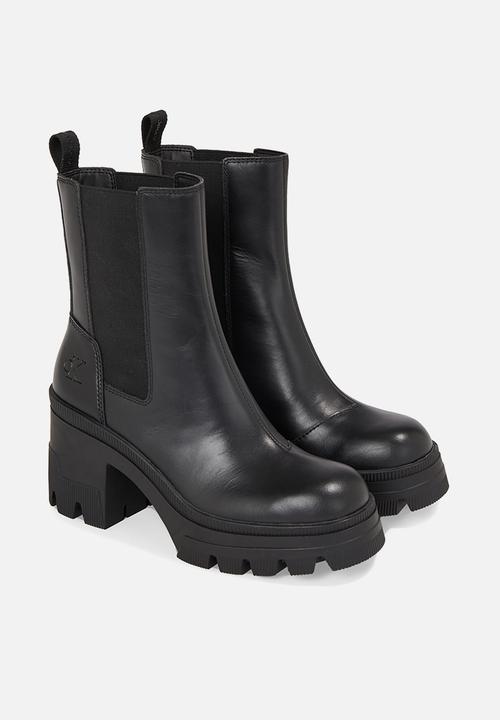 Calvin Klein - Chunky heeled chelsea boot lth - Triple Black