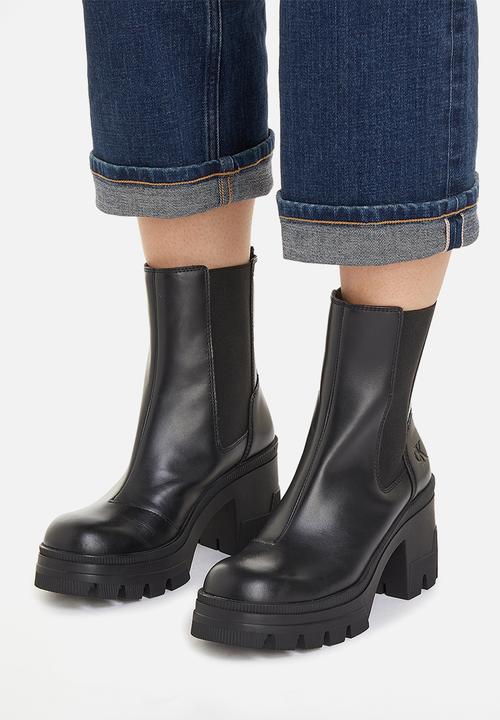 Calvin Klein - Chunky heeled chelsea boot lth - Triple Black