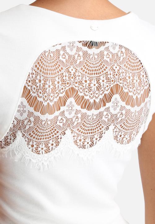 GUESS - Lace Back Peplum Top