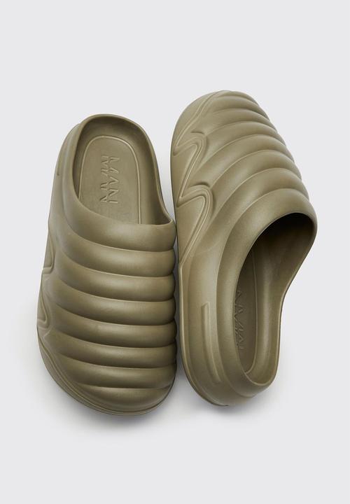 boohooMAN - Moulded mule - khaki