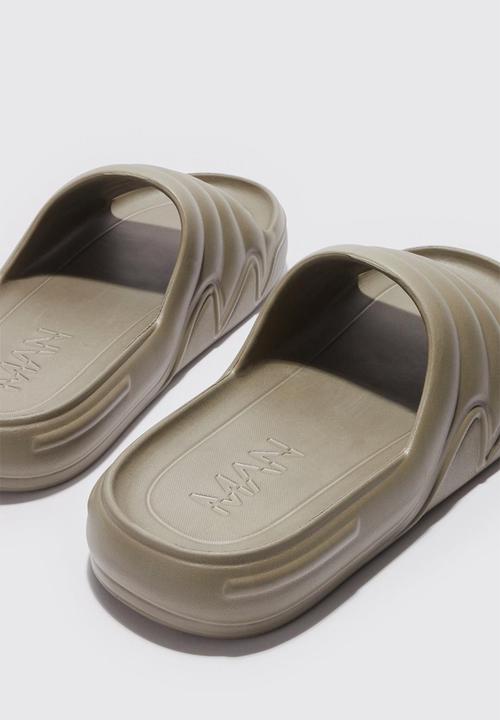 boohooMAN - Moulded slider - khaki