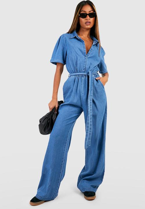 boohoo - Chambray denim jumpsuit - indigo