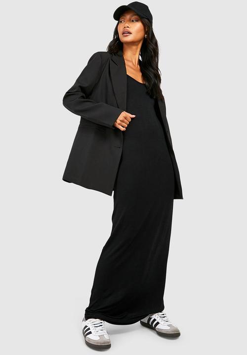 boohoo - Basic scoop neck maxi dress - black