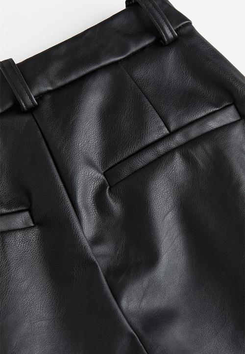 H&M - Wide coated trousers - black