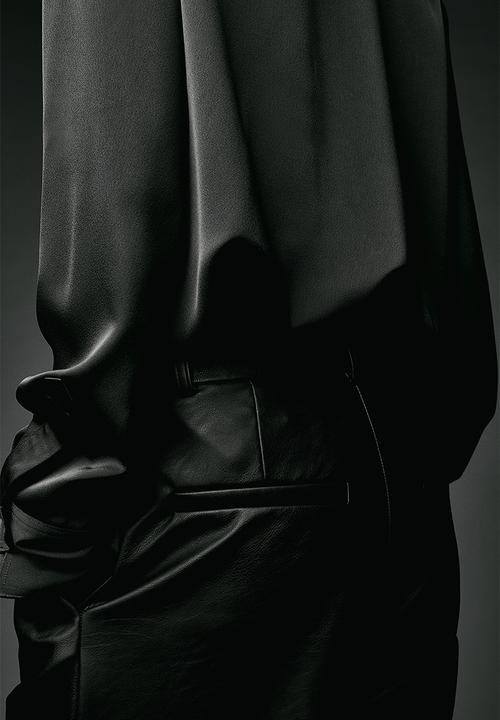 H&M - Wide coated trousers - black