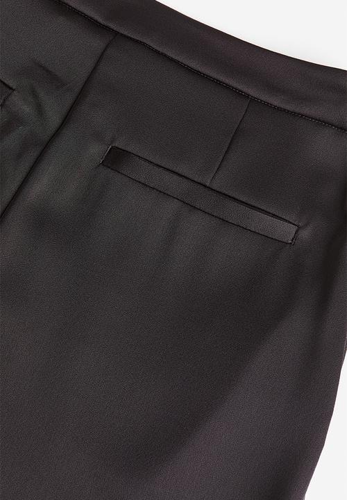 H&M - Wide satin trousers - dark grey
