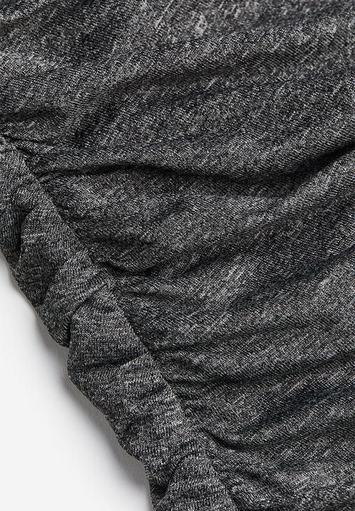 H&M - Gathered turtleneck dress - dark grey marl