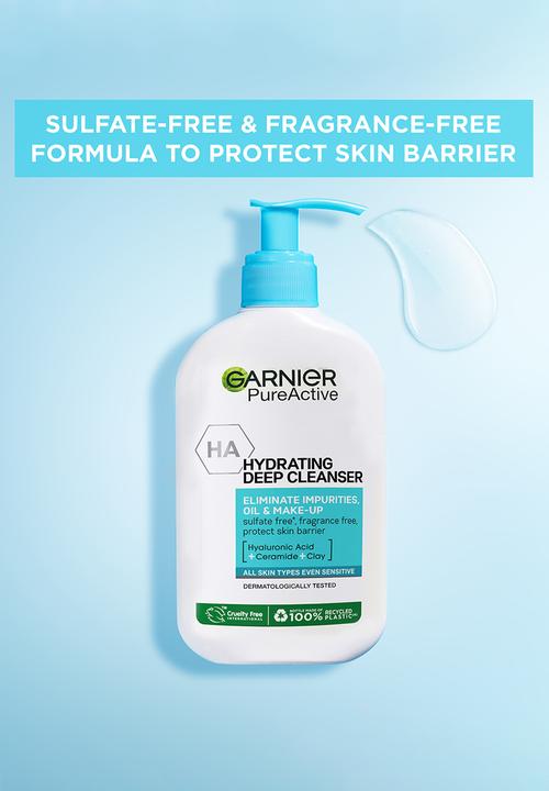 Garnier - Pure Active Hydrating Deep Hyaluronic Acid Foaming Cleanser 250ml
