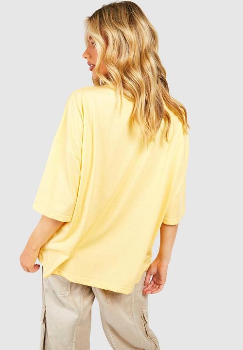 boohoo - Los angeles slogan T-shirt - lemon