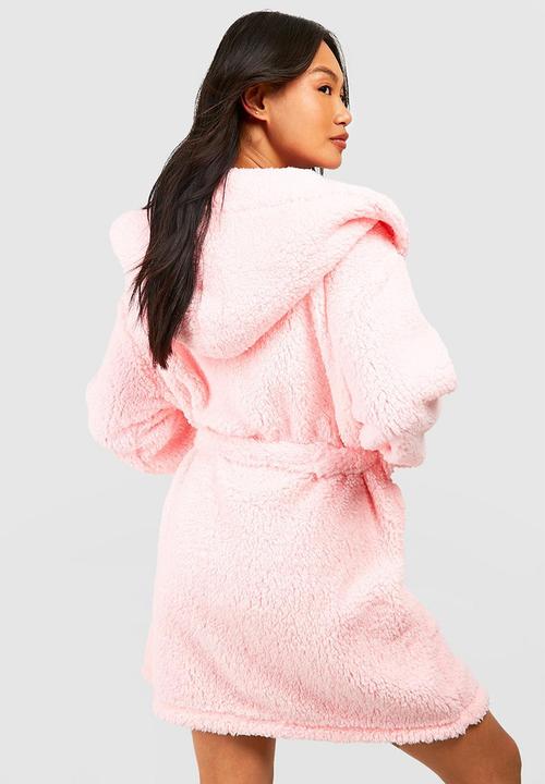 boohoo - Pom pom fleece robe - pink