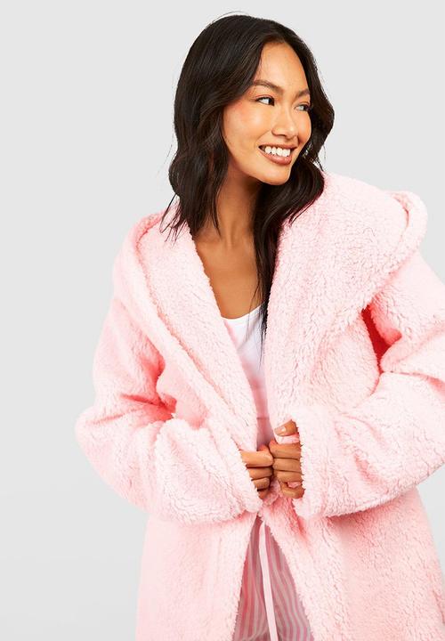 boohoo - Pom pom fleece robe - pink