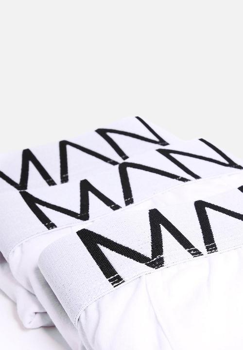 boohooMAN - 3 pack man trunks - white