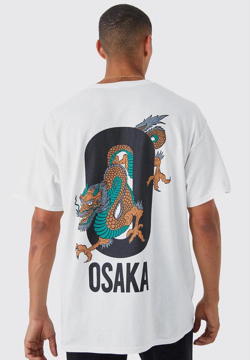boohooMAN - Oversized osaka back graphic t-shirt - white