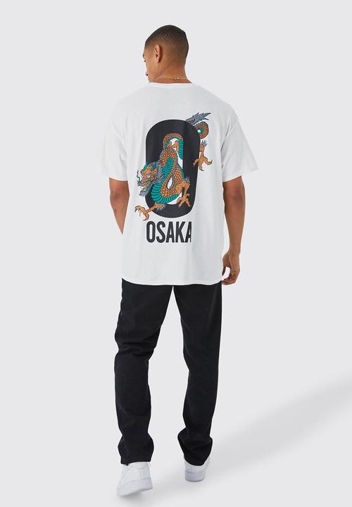 boohooMAN - Oversized osaka back graphic t-shirt - white