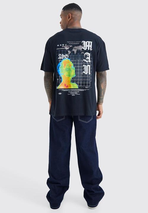 boohooMAN - Oversized graphic t-shirt - black