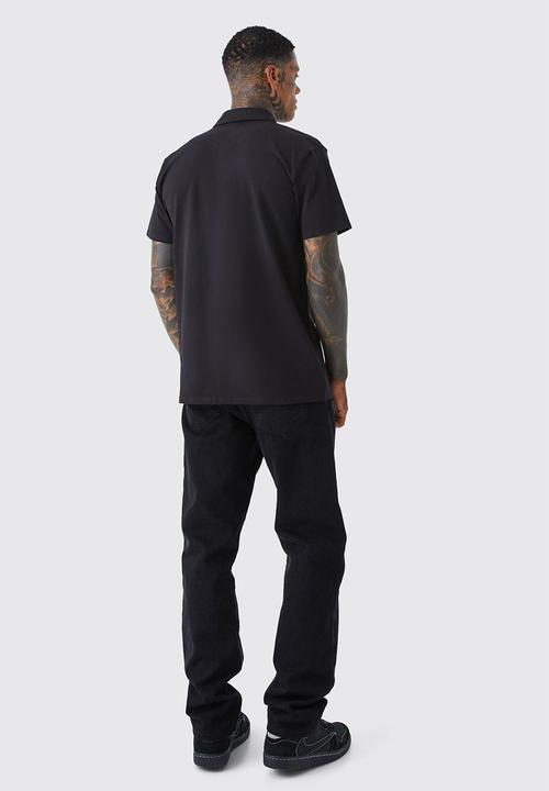 boohooMAN - Short sleeve regular jersey shirt - black