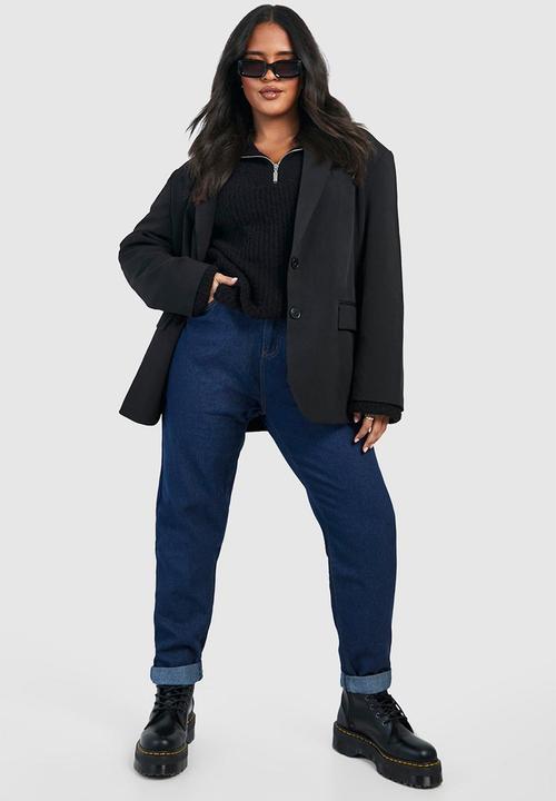 boohoo - Plus high waist mom jeans - indigo