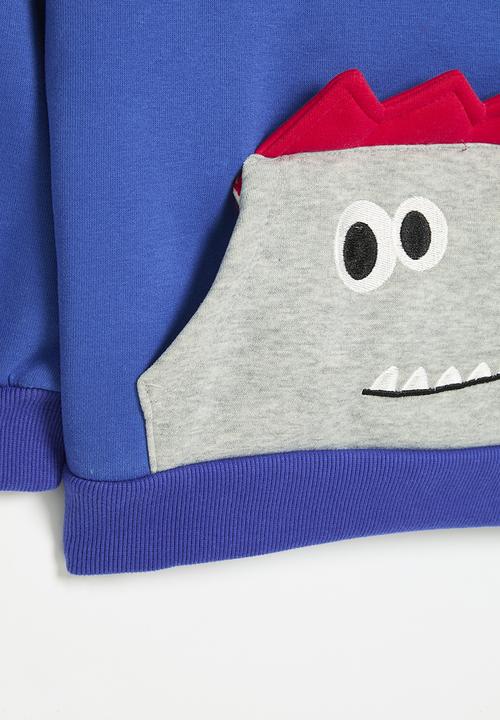 Pop Candy - Printed hoodie - blue & grey