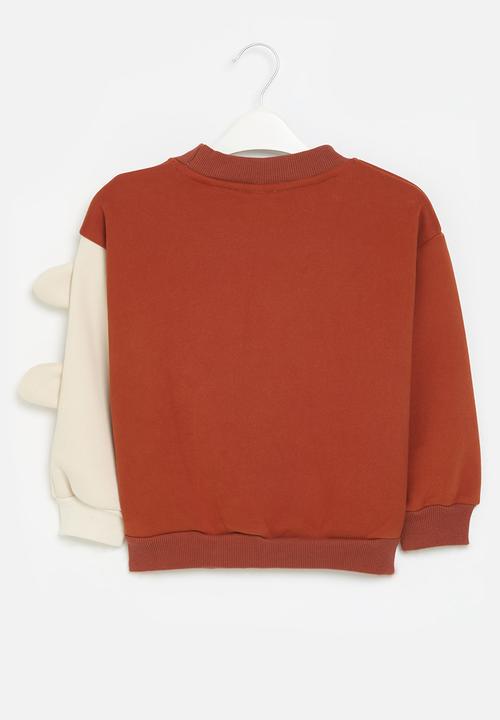 Pop Candy - Contrast sweat top - red & ecru