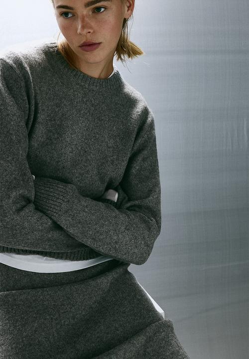 H&M - Knitted skirt - grey marl