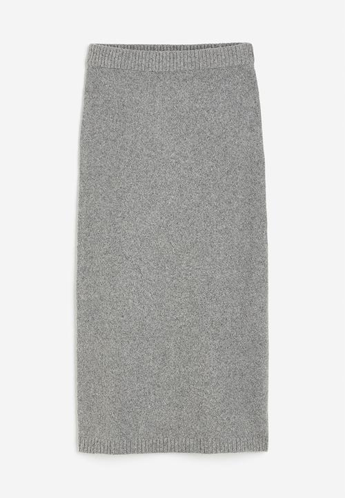 H&M - Knitted skirt - grey marl