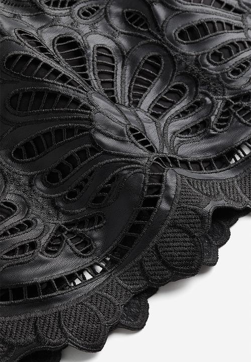 H&M - Broderie anglaise mini skirt - black