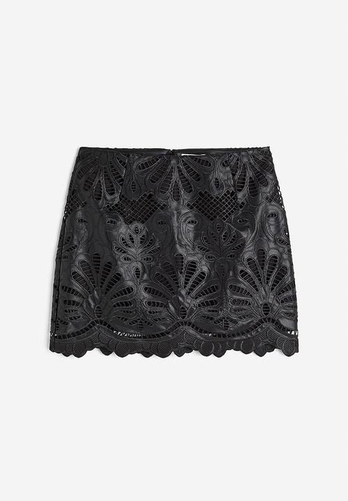 H&M - Broderie anglaise mini skirt - black