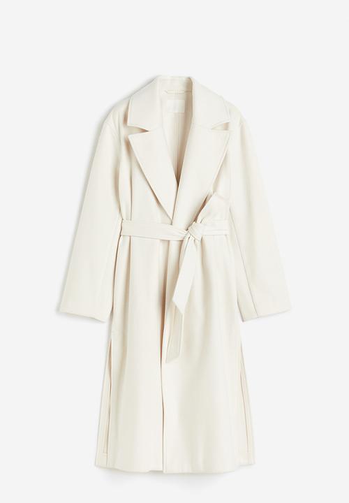 H&M - Tie-belt coat - white