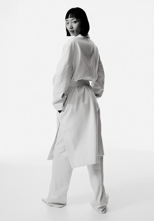 H&M - Tie-belt coat - white